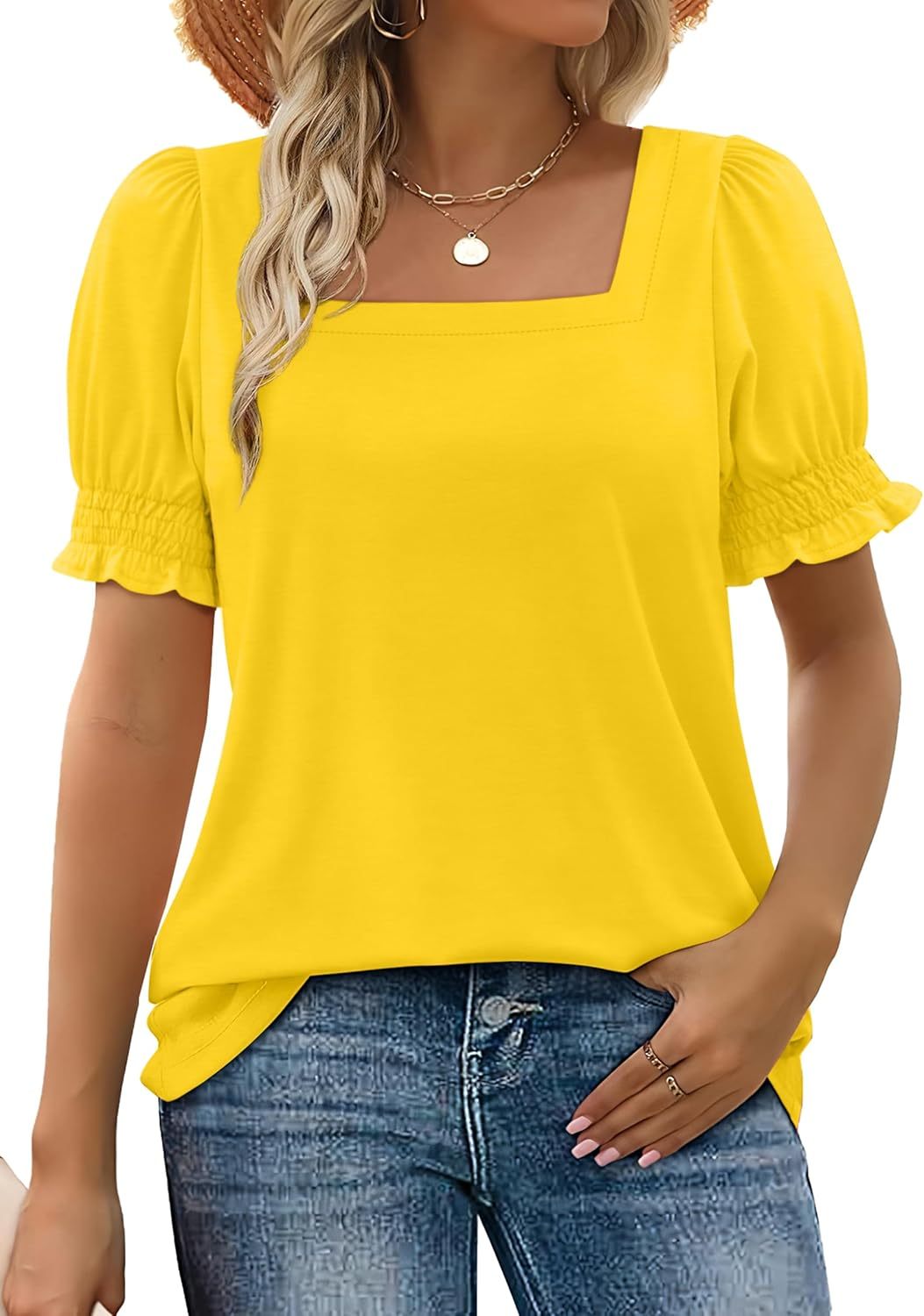 Monica | Square Neck Smocked Top