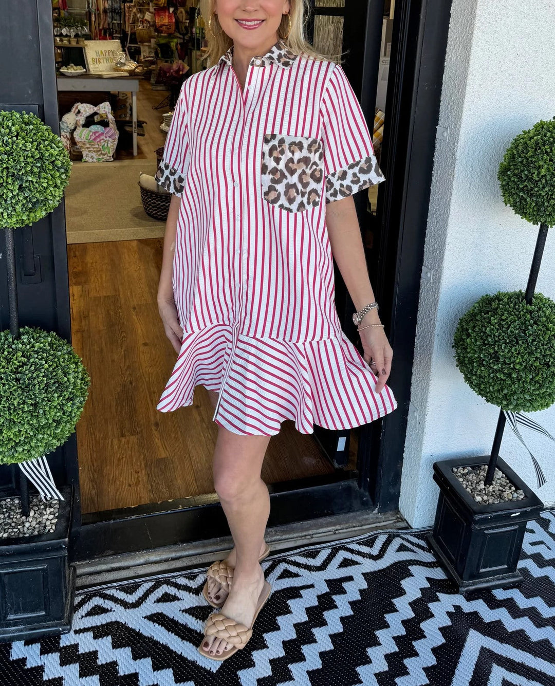 Zariyah | Striped Safari Charm Dress
