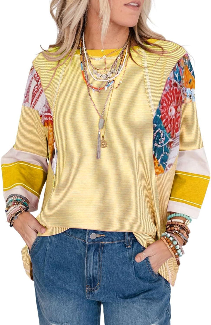 Lizzy | Striped Patch Blouse