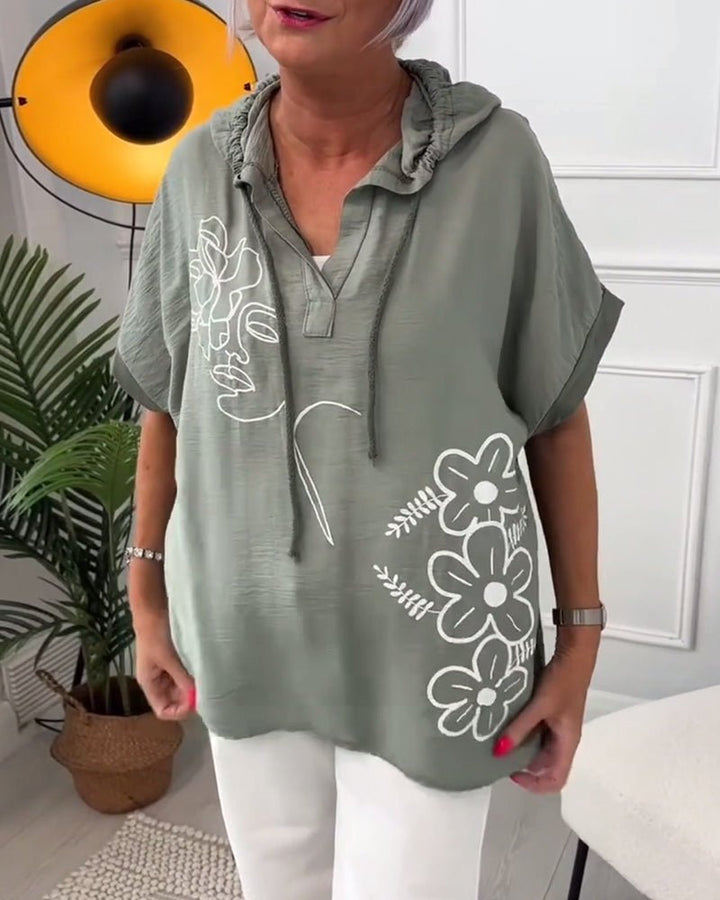 Lory | Floral Hooded Blouse