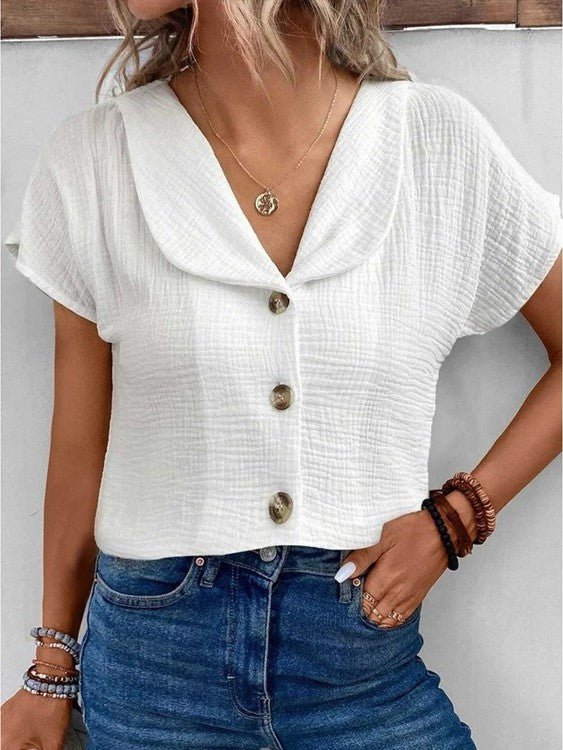 Sarah | Collared Butterfly Blouse