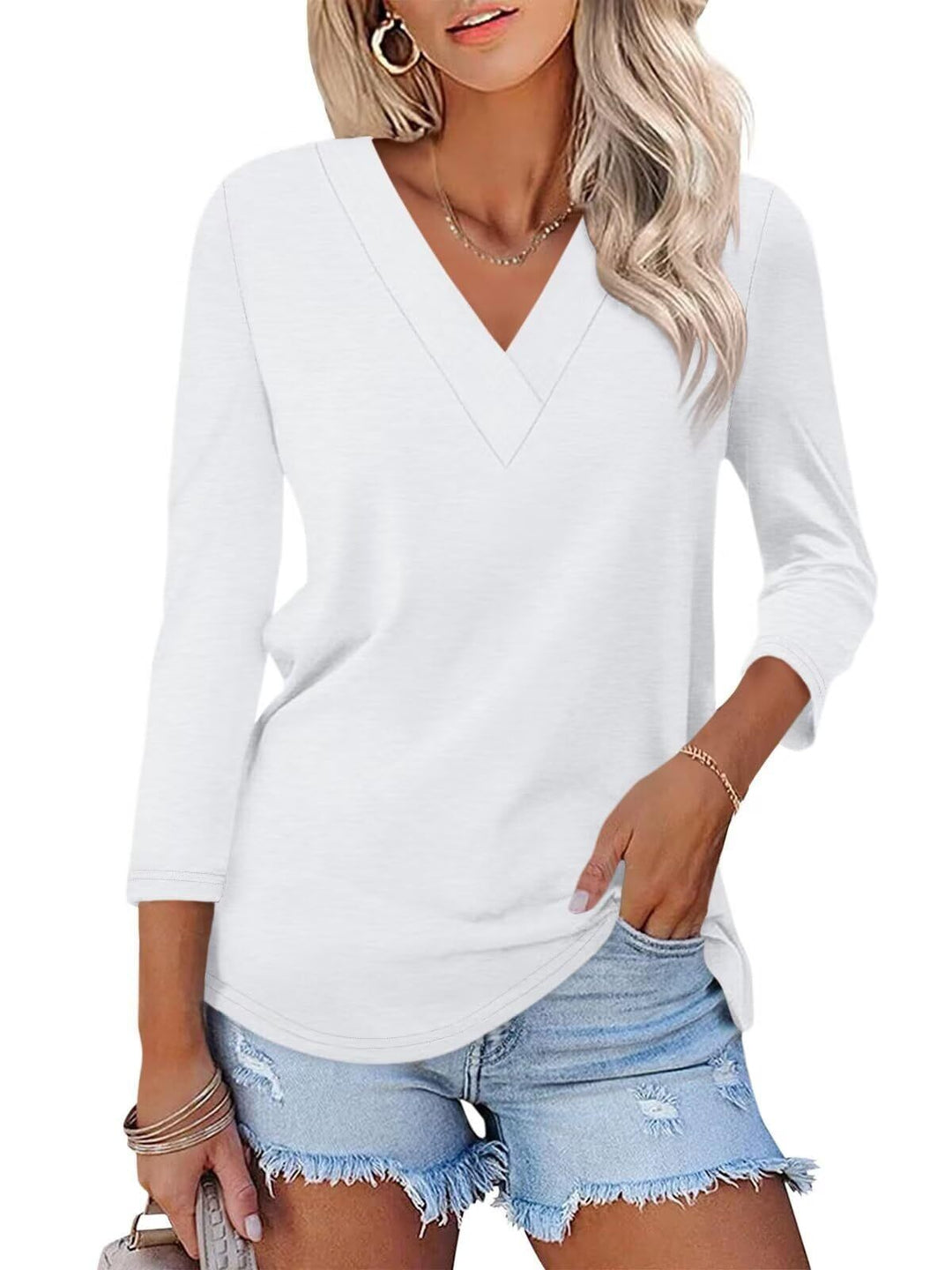 Mika | Classic V-Neck Tee