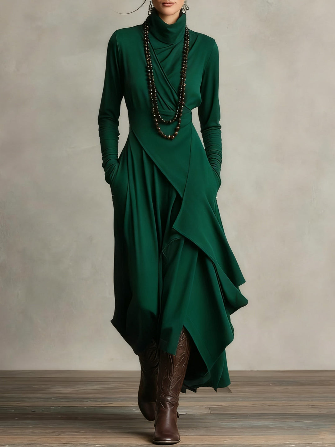 Yelena | Regal Pleated Maxi Dress