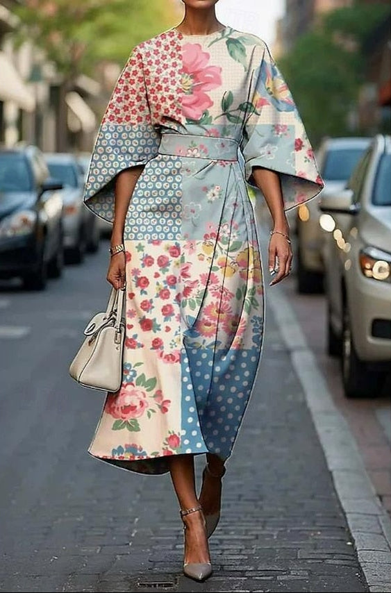 Angelica | Floral Charm Midi Dress