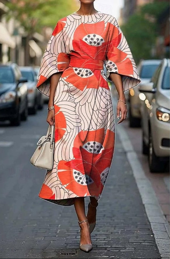 Angelica | Floral Charm Midi Dress